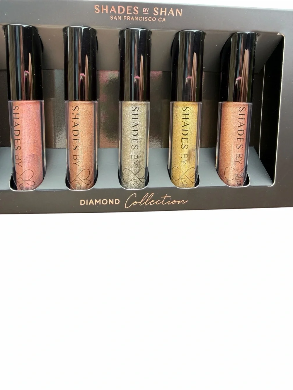 Shades by Shan Diamond Collection 5-Piece Liquid Glitter Eyeshadow Set – NEW